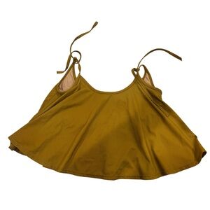 Kortni Jeane Mustard Yellow Ribbed Swing Swim Top Size Medium
